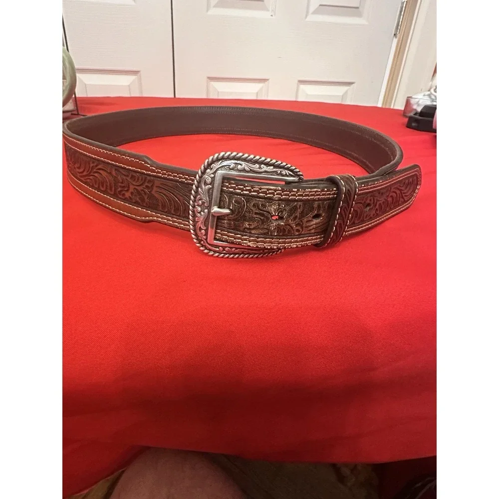Ariat Men's Leather Brown Western Style Belt Size 44